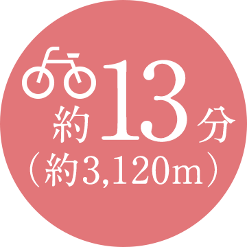 自転車13分
（約3,120m）