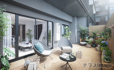 テラス付き住戸