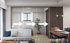 多彩なシーンに合わせてフレキシブルに対応できるスライドドア。