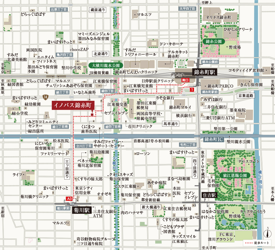 錦糸町周辺の生活情報マップ