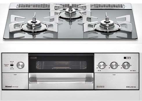 ガラストップ3口ガスコンロ