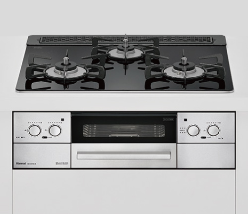 ガラストップ3口ガスコンロ