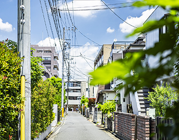 現地周辺の街並み