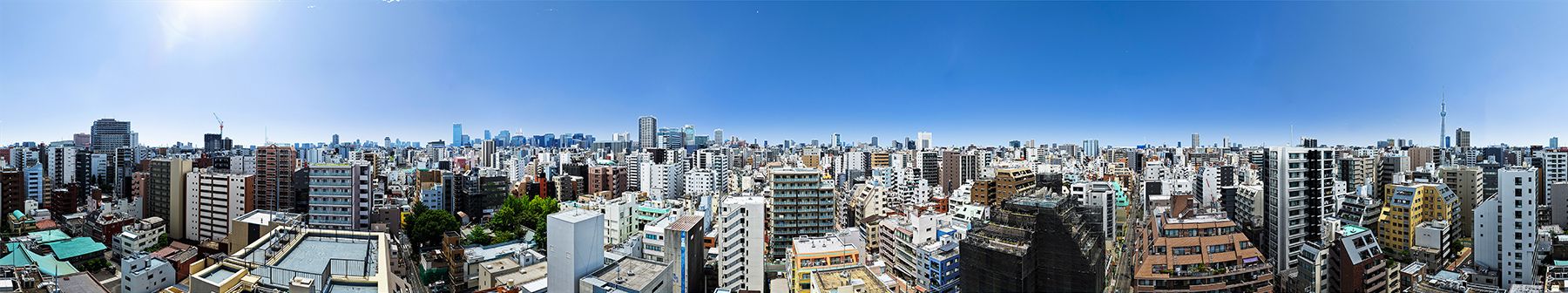 現地15階相当からのパノラマ眺望写真