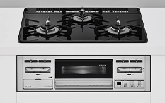 ガラストップ3口ガスコンロ