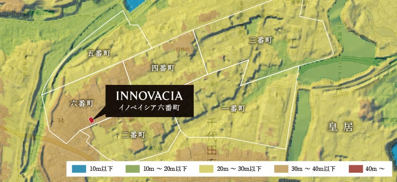 標高概念図（出典：国土地理院 デジタル標高地形図）