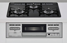 ガラストップ3口ガスコンロ