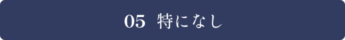 特になし