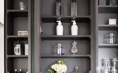 鏡裏収納付き三面鏡