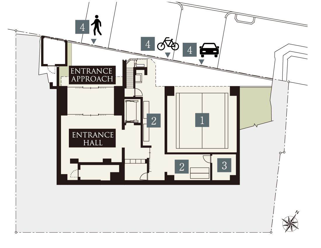 1階敷地配置図イラスト