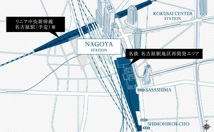 名古屋駅周辺の地図