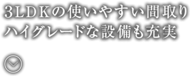 3LDKの使いやすい間取りハイグレードな設備も充実