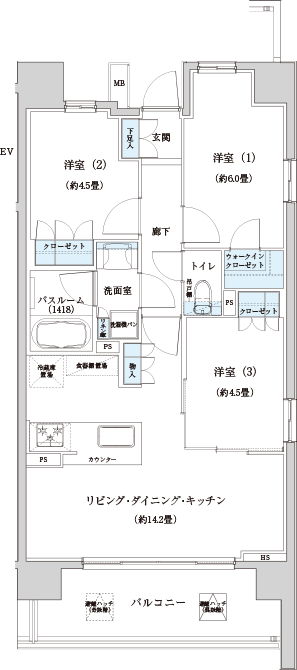 E-typeの間取り図