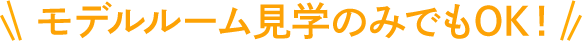モデルルーム見学のみでもOK！
