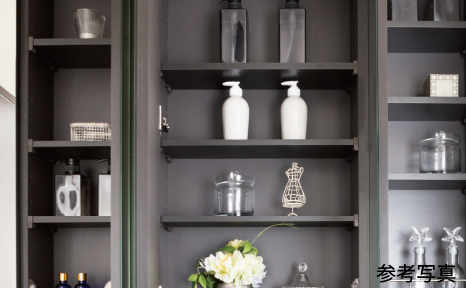 鏡裏収納付き三面鏡